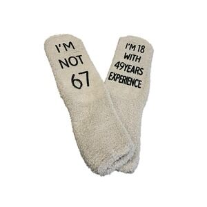 67th Happy Birthday Socks "Not 67 but 18 w/ 49 Years Experience" Happypop Soft
